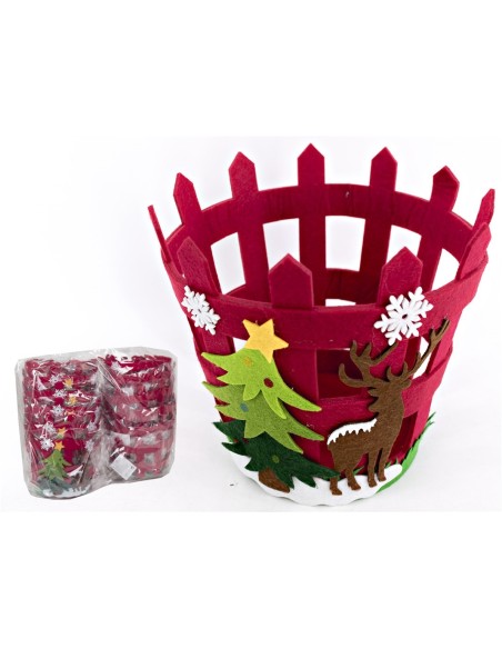 MACETERO NAVIDAD 22CM ROJO