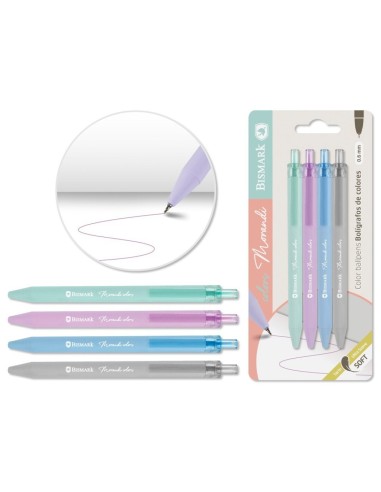 BOLIGRAFOS MORANDI PULSADOR 0.6MM 4 COLORES