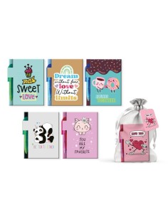 LIBRETA SWEET C/BOLIGRAFO EN BOLSITA SEDA