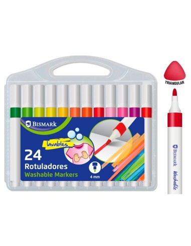 ROTULADORES LAVABLES ERGONOMICOS 24 COLORES