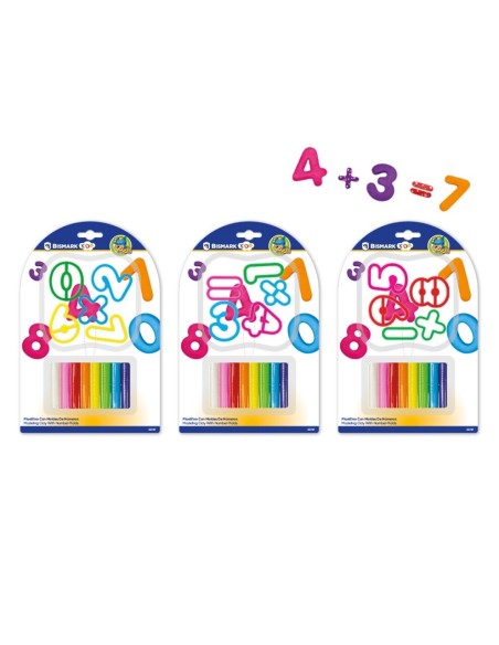 PLASTILINA 8 COLORES C/ 5 MOLDES NUMEROS