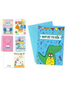 TARJETA FELICITACION CUMPLEAÑOS INFANTIL C/ SOBRE