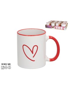 JARRA MUG GRES BASIC HEART 330ML