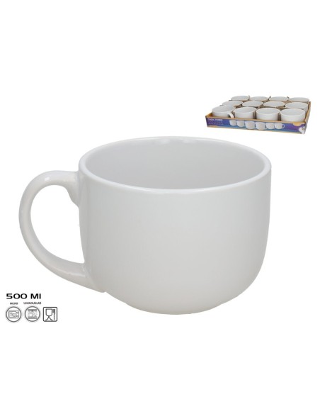TAZA JUMBO 500ML SEGURA BLANCO