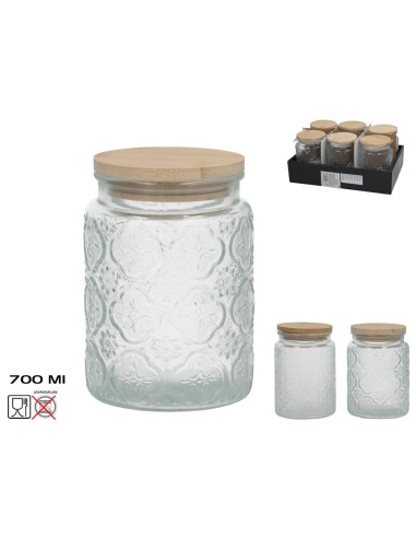 BOTE CRISTAL T/BAMBU ROME 700ML