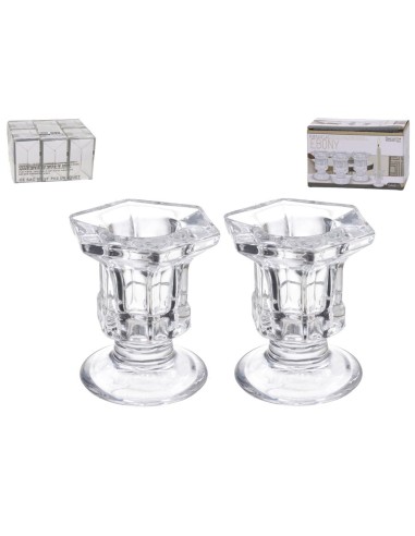 PORTAVELAS EBONY X2 5X4,5X5,7 CM