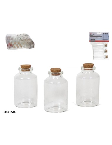 BOTELLA MINI X3 CRISTAL C/TAPON