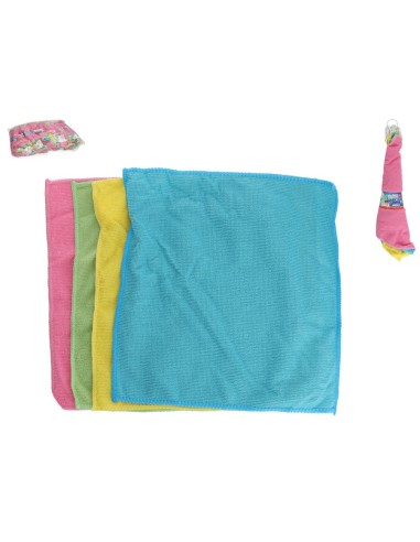 SET 4 PAÑOS LIMPIEZA 30X30 - MICROFIBRA