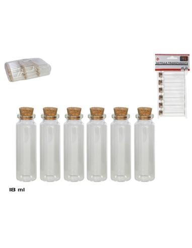 SET BOTELLA X6 TRANS 18ML  T/CORCHO