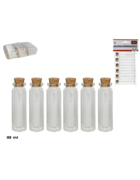 SET BOTELLA X6 TRANS 18ML  T/CORCHO