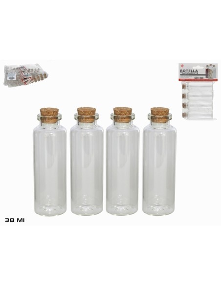 SET BOTELLA X4 TRANS. T/CORCHO 32ML