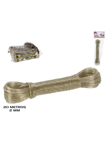 CUERDA TENDER ALAMBRE 20 M 2MM