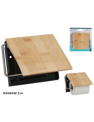 PORTARROLLO PAPEL WC BAMBU 14X11,8X1,9CM