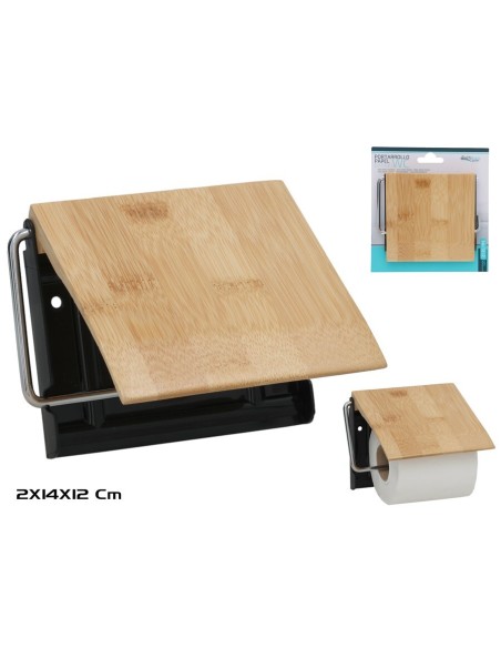 PORTARROLLO PAPEL WC BAMBU 14X11,8X1,9CM