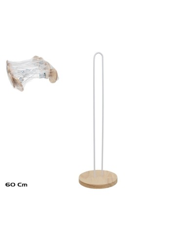 PORTAROLLOS MADERA+METAL LOLA 15X60CM BLANCO