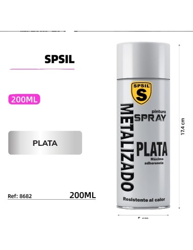 SPRAY 200ML METALIZADO PLATA