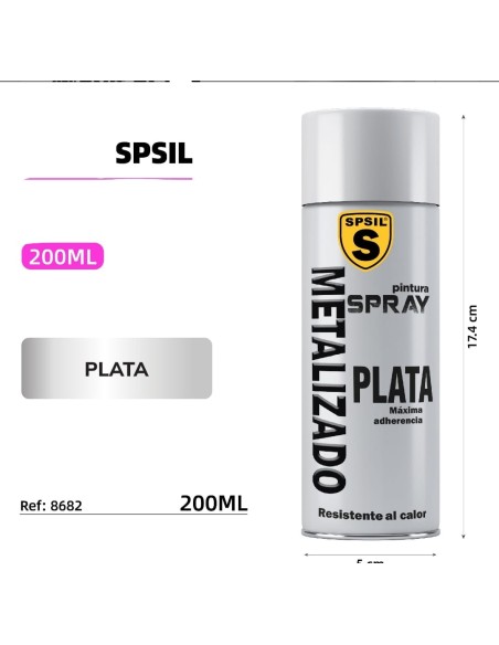 SPRAY 200ML METALIZADO PLATA