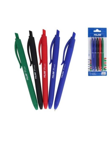 BOLIGRAFO 5UND P1 TOUCH AZULx2+NEGRO+ROJO+VER MILAN