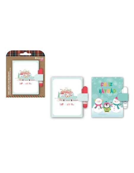 MINI LIBRETA NAVIDAD PU CON BOLIGRAFO