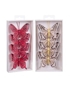 S/3 MARIPOSA CON CLIP PLUMAS 2/M 11 X 0,80 X 9 CM