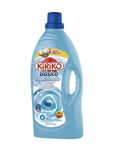 KIRIKO DETERGENTE LIQ BASICO ROPA LIMPIA 3L