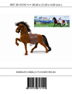 ANIMALES CABALLO FLOCADO BOLSA