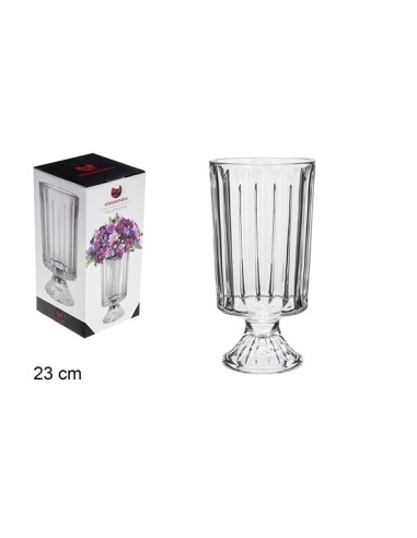 FLORERO CRISTAL AQUAMARINE 23CM