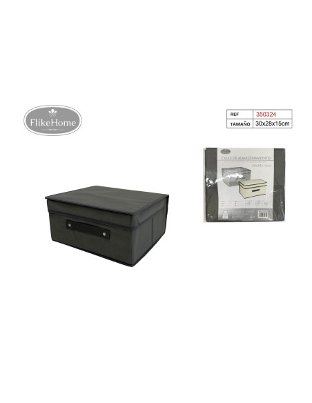 CAJA DE ALMACENAMIENTO 30X28X15CM GRIS