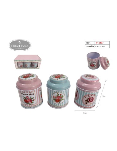 BOTE METAL 5.5X5.5X7CM 3MOD.