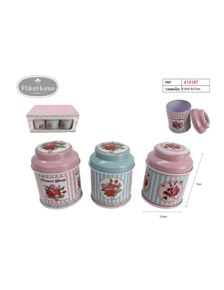 BOTE METAL 5.5X5.5X7CM 3MOD.