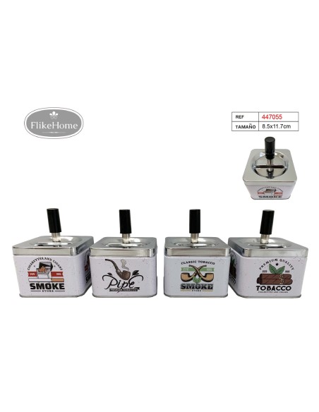 CENICERO METAL 8.5X11.7CM 4MOD.