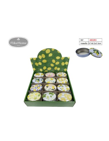 CAJITA METAL 8.7X6.2X3.3CM SURT.COL. LIMONES