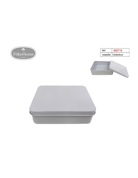 CAJITA DE METAL 12X9X4CM BLANCO