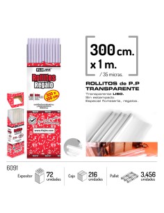 ROLLO PP TRANSPARENTE LISO 300X100CM