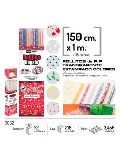 ROLLO P.P TRANSPARENTE ESTAMPADO 150X100CM