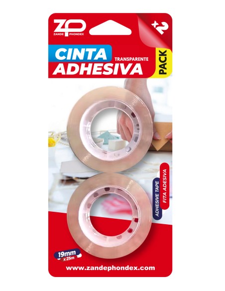 B/2 ROLLOS CINTA ADHESIVA 19MM