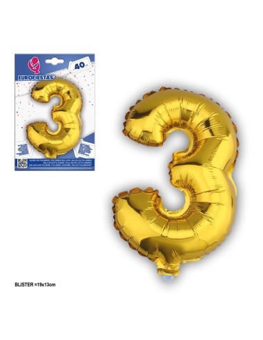 GLOBOS FOIL ORO 40CM. *3* PQ.12U C/360U
