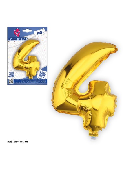 GLOBOS FOIL ORO 40CM.*4* PQ.12U C/360U