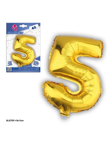 GLOBOS FOIL ORO 40CM.*5* PQ.12U C/360U