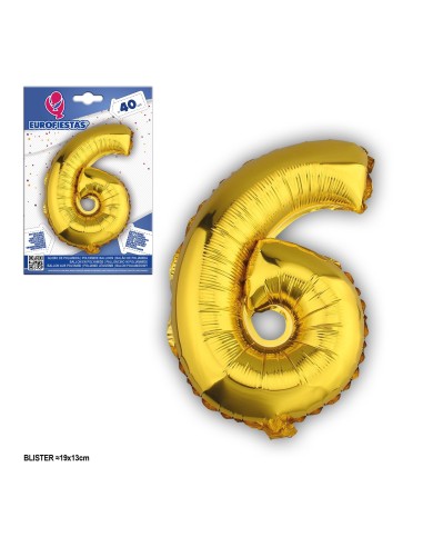 GLOBOS FOIL ORO 40CM.*6* PQ.12U C/360U