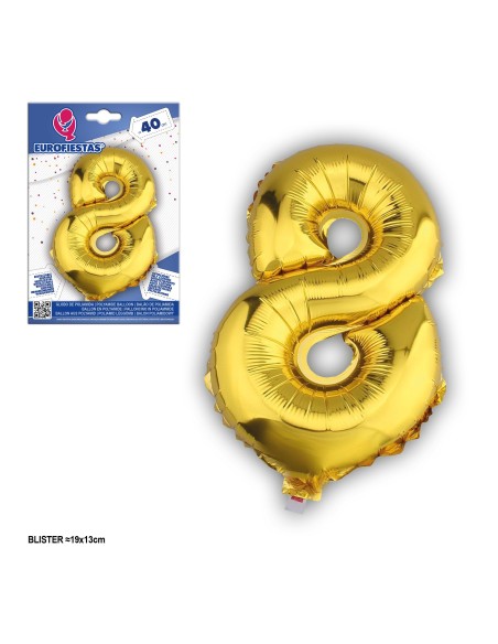 GLOBOS FOIL ORO 40CM.*8*PQ.12U C/360U