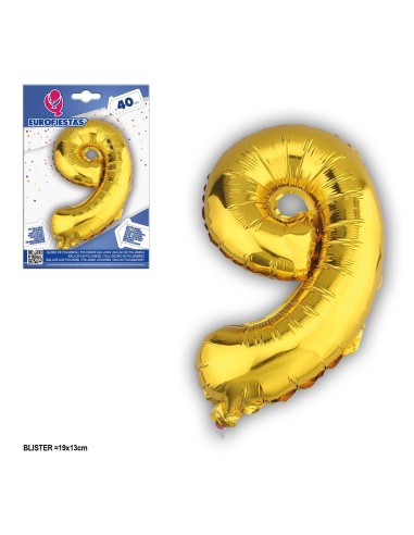 GLOBOS FOIL ORO 40CM.*9*PQ.12U C/360U