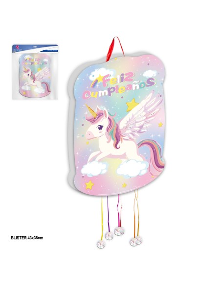 PIÑATA F.CUMPLEA.UNICORNIO ALADO 50cm PQ.10 C/80U