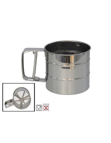 TAMIZADOR DE HARINA ACERO INOX.10X10X9,5CM
