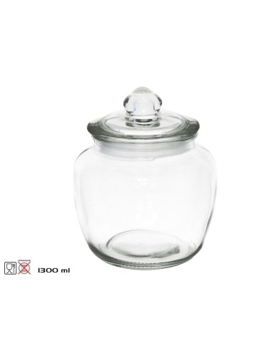 TARRO C/ TAPA CRISTAL LUCIA 1300ML