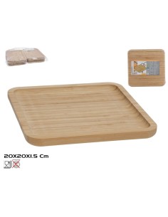 BANDEJA BAMBU NATURE 20X20X1,5CM