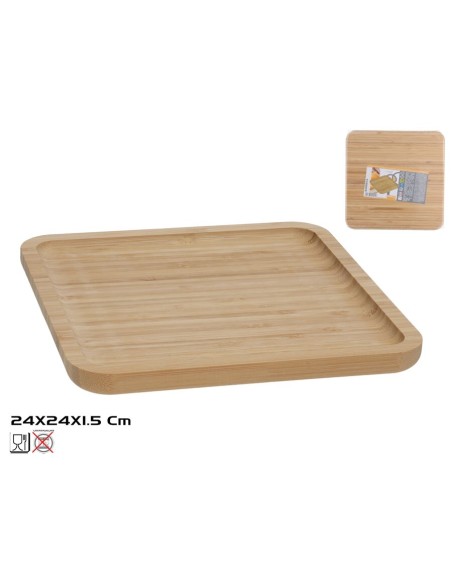 BANDEJA BAMBU NATURE 24X24X1,5CM