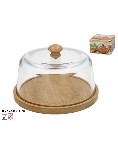 TARTERA C/ TAPA CRISTAL REDONDA 16,5X10CM