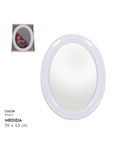 ESPEJO BAÑO OVALADO 59x43 CM BLANCO