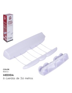 TENDEDERO EXTENSIBLE 6 CUERDAS 3,6 M CON SOPORTE